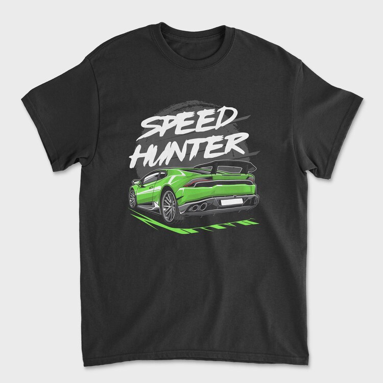 Speed Hunter Car Green Fast, Tricou Barbati (Unisex)