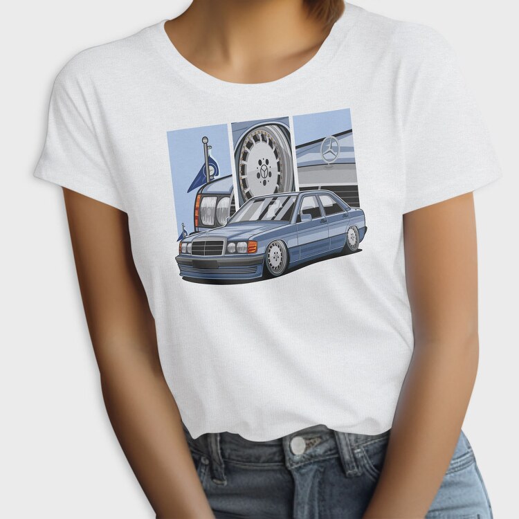 Mercedes W124 Blue Stance, Tricou Femei