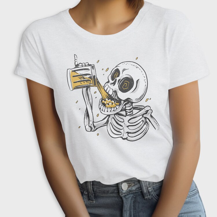 Skull Drinking Beer, Tricou Femei
