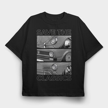 Save The Classics 1960S Car Artwork, Tricou Oversize Barbati (Unisex)