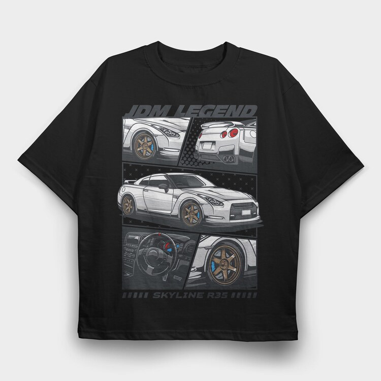 Jdm Legend Skyline R35, Tricou Oversize Barbati (Unisex)