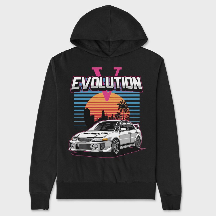 Retro Car Evolution, Hanorac Oversize Barbati (Unisex)