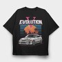 Retro Car Evolution, Tricou Oversize Barbati (Unisex)