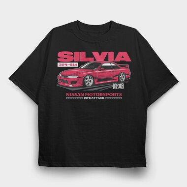 S14 Silvia Red, Tricou Oversize Barbati (Unisex)