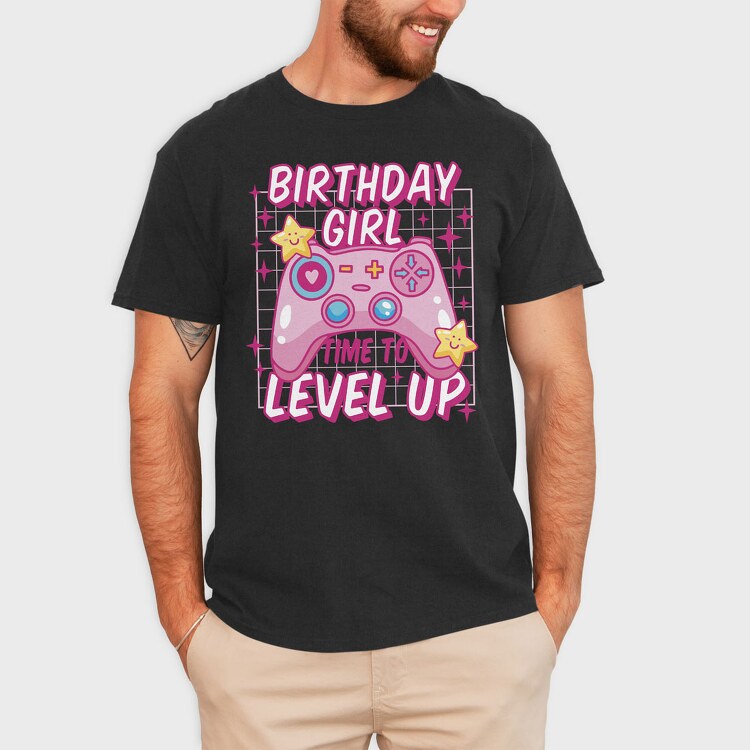 Birthday Girl Level Up, Tricou Barbati (Unisex)