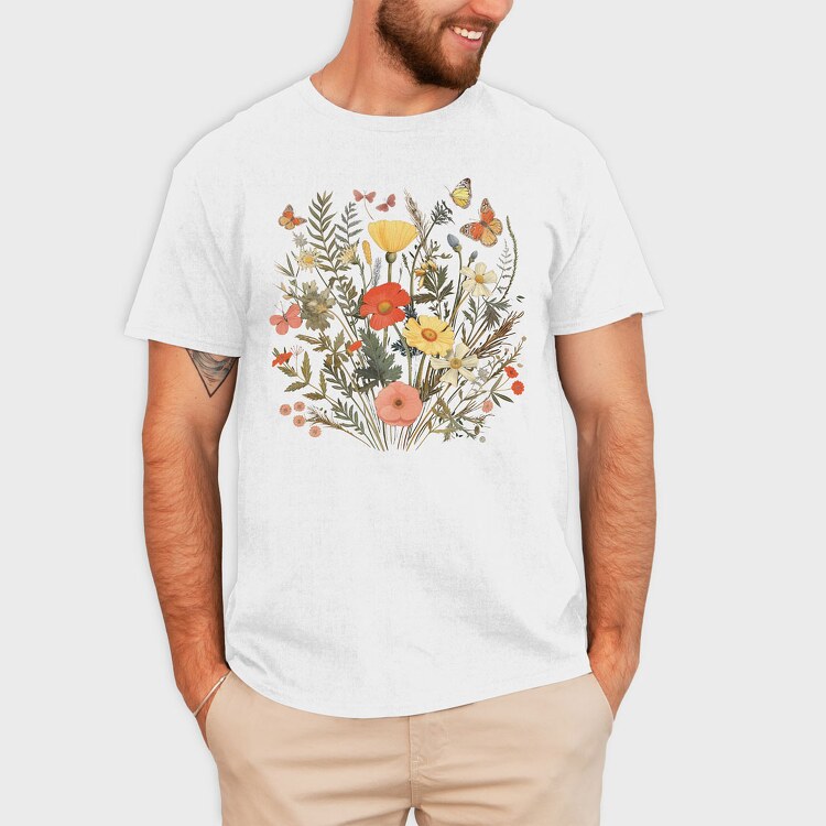 Vintage Wildflowers, Tricou Barbati (Unisex)