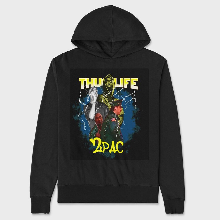 Thug Life 2pac, Hanorac Oversize Barbati (Unisex)