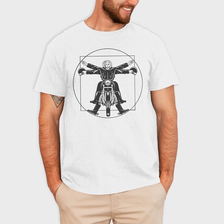 Vitruvian Man Bike, Tricou Barbati (Unisex)