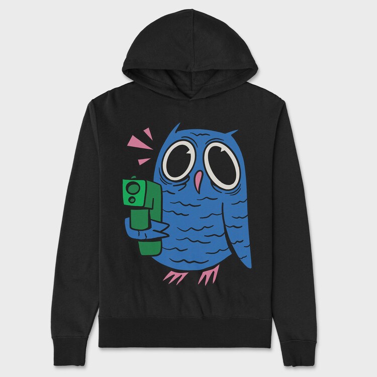 Crazy Owl Gun, Hanorac Oversize Barbati (Unisex)