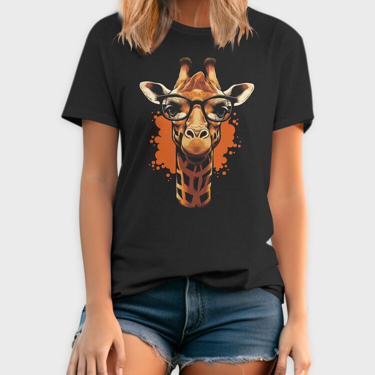 Giraffe With Glasses, Tricou Barbati (Unisex)