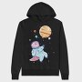 Axolotl Astronaut In Space, Hanorac Oversize Barbati (Unisex)