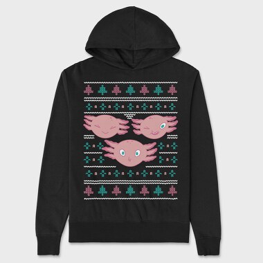Axolotl Christmas Sweater Ugly, Hanorac Oversize Barbati (Unisex)