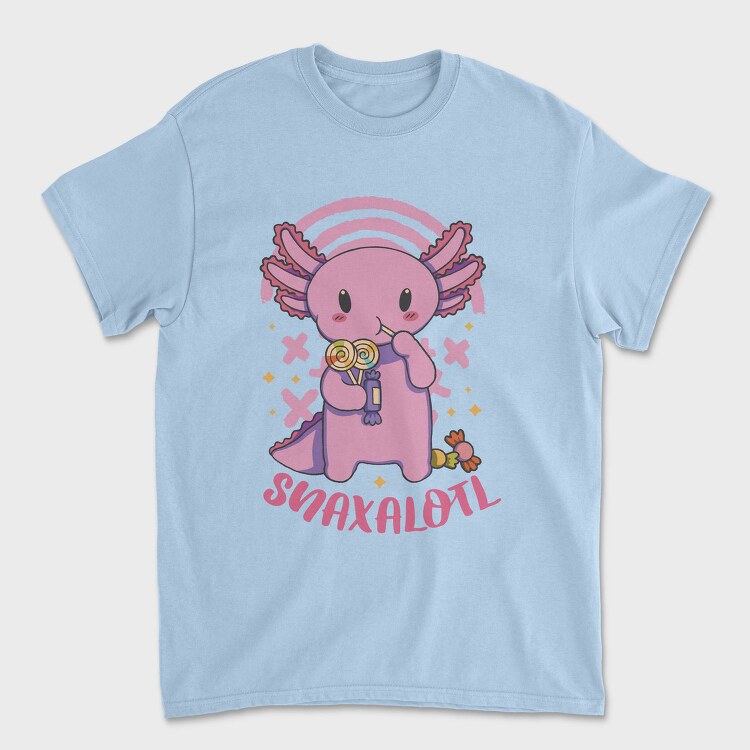 Axolotl Eating Candy Snaxalotl, Tricou Barbati (Unisex)