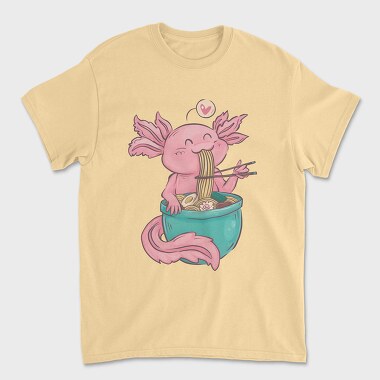 Axolotl Eating Ramen Happy, Tricou Barbati (Unisex)