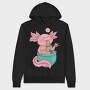 Axolotl Eating Ramen Happy, Hanorac Oversize Barbati (Unisex)