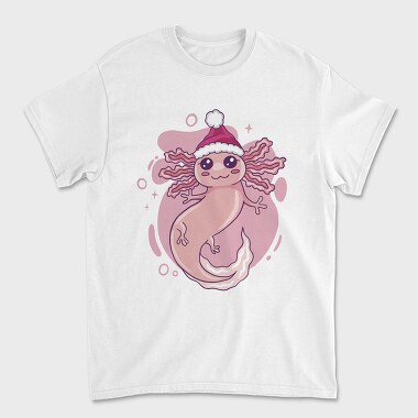Axolotl In Christmas Hat, Tricou Barbati (Unisex)