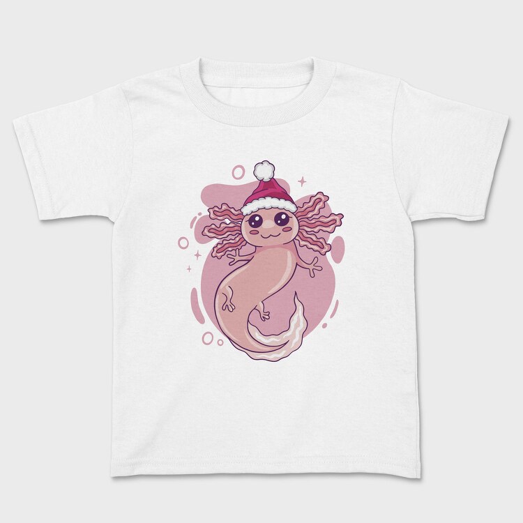 Axolotl In Christmas Hat, Tricou Copii