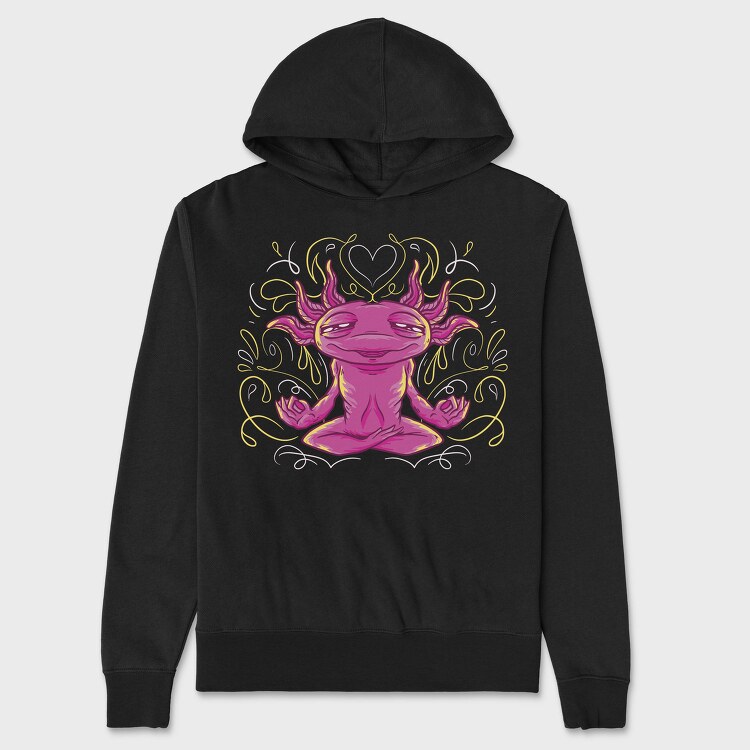 Axolotl Meditation Meditating, Hanorac Oversize Barbati (Unisex)