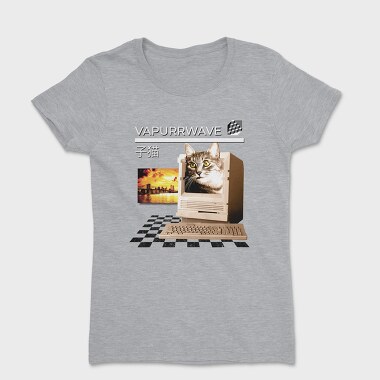 Cat Vaporwave Glitch 2 Vapurrwave, Tricou Femei