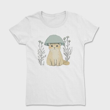 Cat With A Mushroom Hat, Tricou Femei