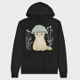 Cat With A Mushroom Hat, Hanorac Oversize Barbati (Unisex)