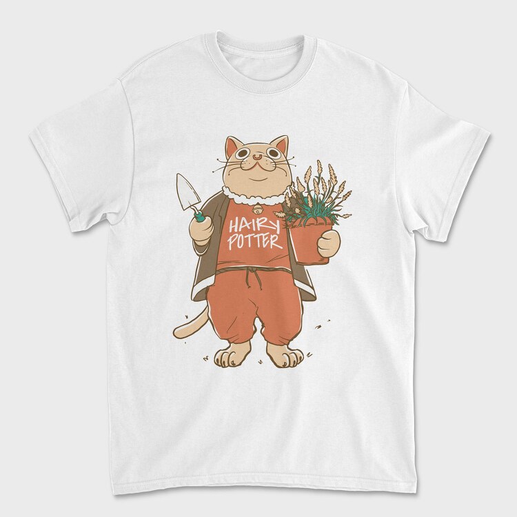 Cat With Plant Pottery, Tricou Barbati (Unisex)
