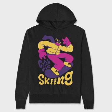 Catch Me Skiing Trend Winter Snowboard, Hanorac Oversize Barbati (Unisex)