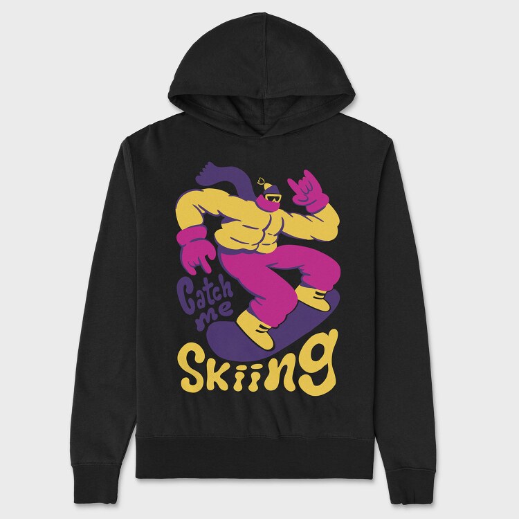Catch Me Skiing Trend Winter Snowboard, Hanorac Oversize Barbati (Unisex)