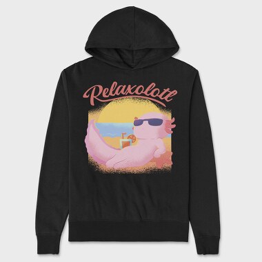 Axolotl At The Beach Relaxolotl, Hanorac Oversize Barbati (Unisex)