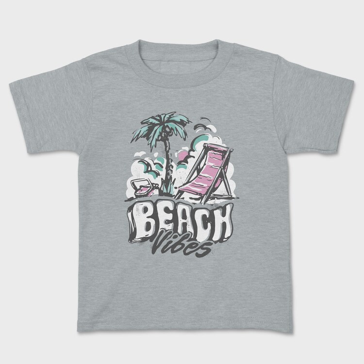 Beach Vibes Summer Vintage Lettering, Tricou Copii