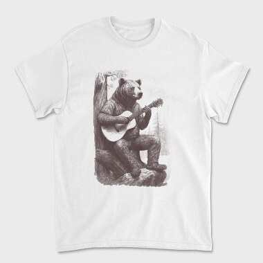 Bear Playing Guitar Hand Drawn, Tricou Barbati (Unisex)