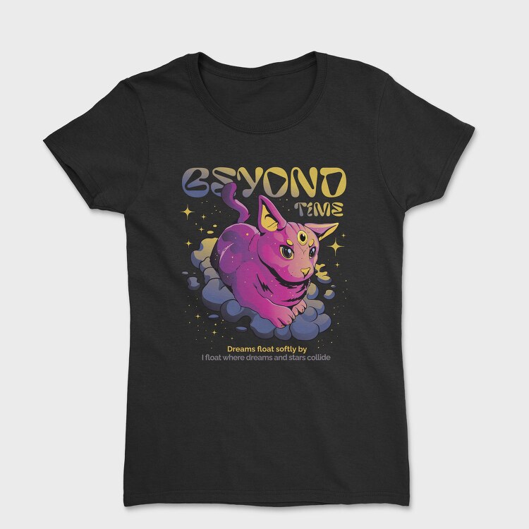 Beyond Time Cat Psychedelic, Tricou Femei