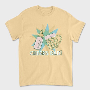 Cheers Bottle And Beer Father, Tricou Barbati (Unisex)