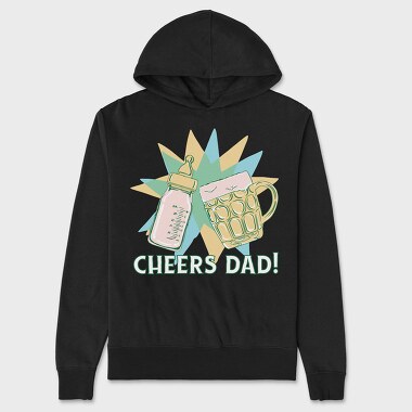 Cheers Bottle And Beer Father, Hanorac Oversize Barbati (Unisex)