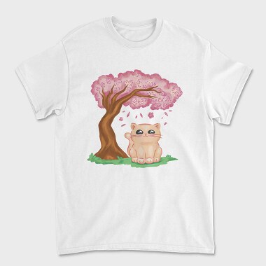 Cherry Blossom Cat Kawaii Sakura And, Tricou Barbati (Unisex)