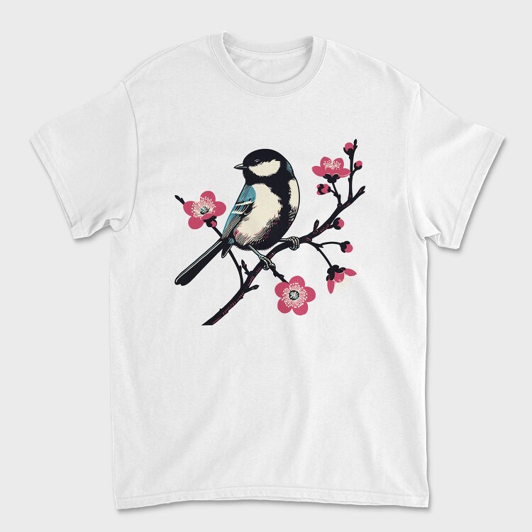 Chickadee On Blossom, Tricou Barbati (Unisex)