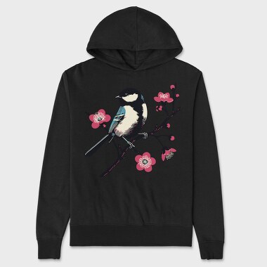 Chickadee On Blossom, Hanorac Oversize Barbati (Unisex)