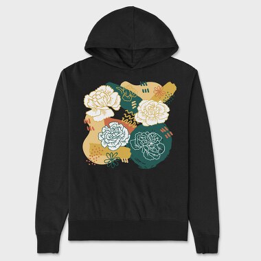 Abstract Carnation Flowers, Hanorac Oversize Barbati (Unisex)