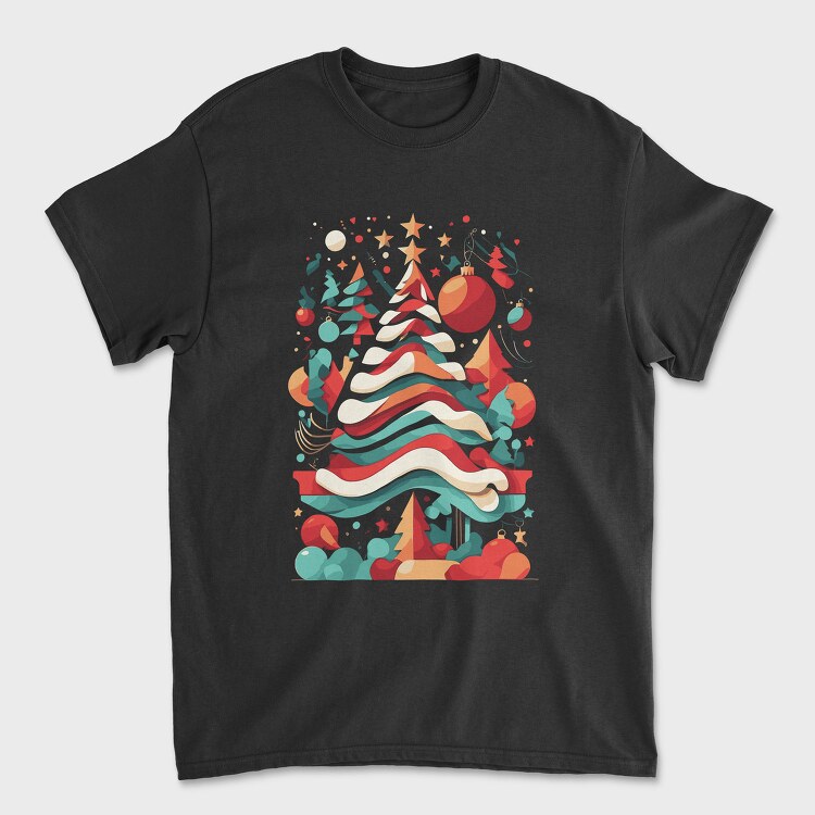 Abstract Christmas Tree Festivity, Tricou Barbati (Unisex)
