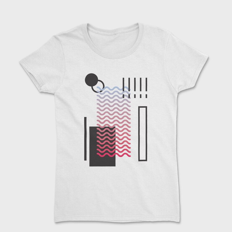 Abstract Waves Geometric, Tricou Femei