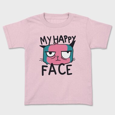 Angry Cat Face My Happy Face, Tricou Copii