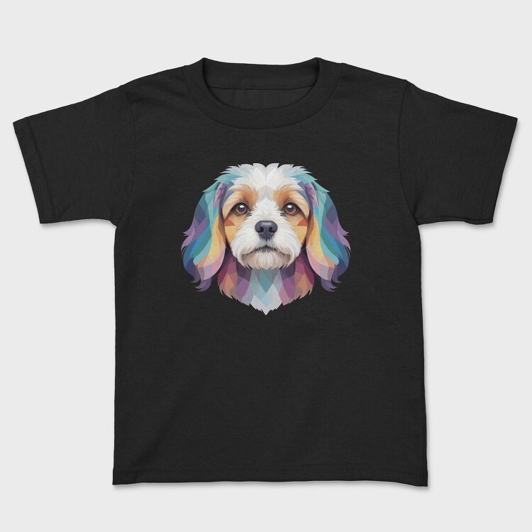 Colorful Cavachon Dog, Tricou Copii