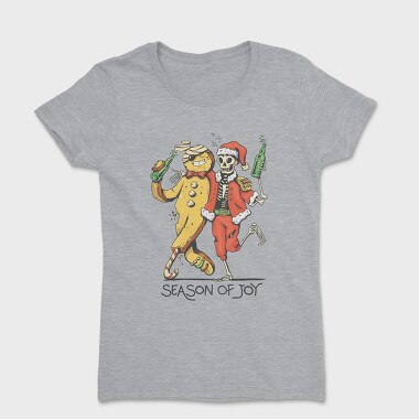 Cool Anti Christmas Skeleton Santa Ginger Cookie, Tricou Femei