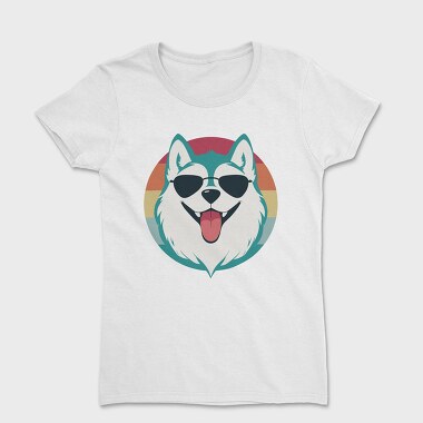 Cool Husky With Sunglasses Face, Tricou Femei