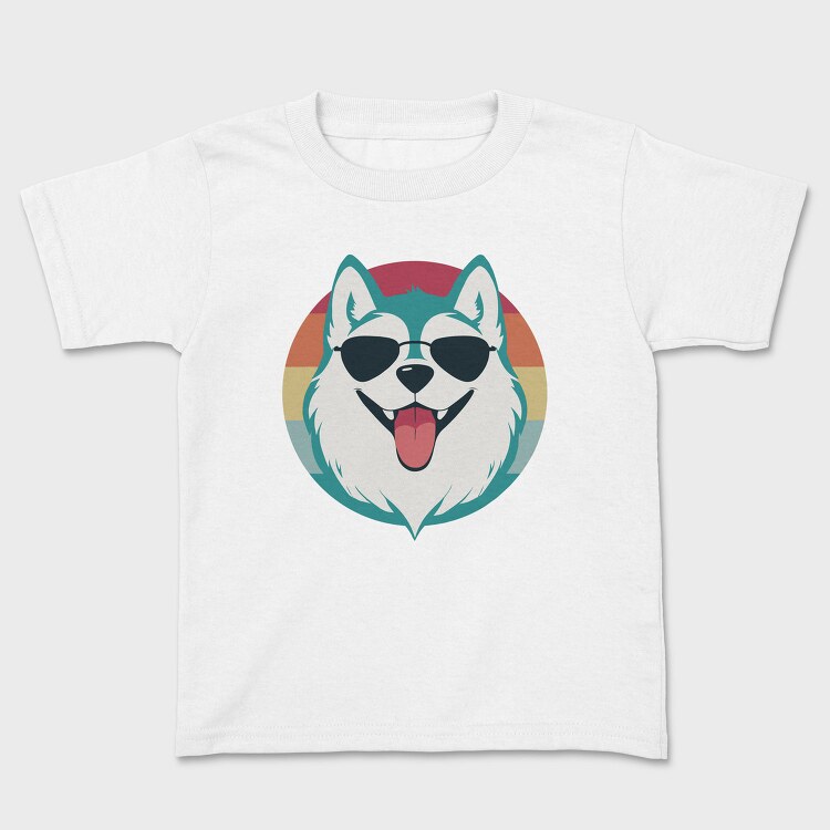 Cool Husky With Sunglasses Face, Tricou Copii