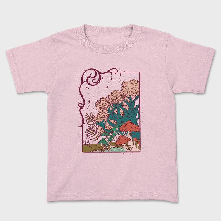 Cool Mushrooms Illustration, Tricou Copii