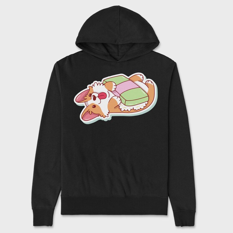 Corgi Nap Time, Hanorac Oversize Barbati (Unisex)