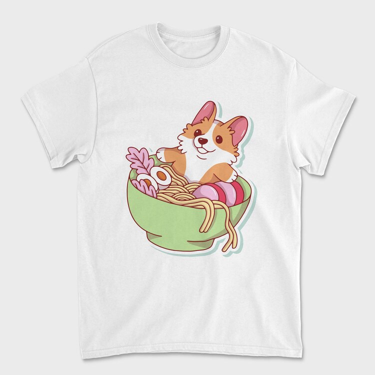Corgi Noodle Bowl, Tricou Barbati (Unisex)