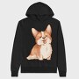 Corgi Smile, Hanorac Oversize Barbati (Unisex)