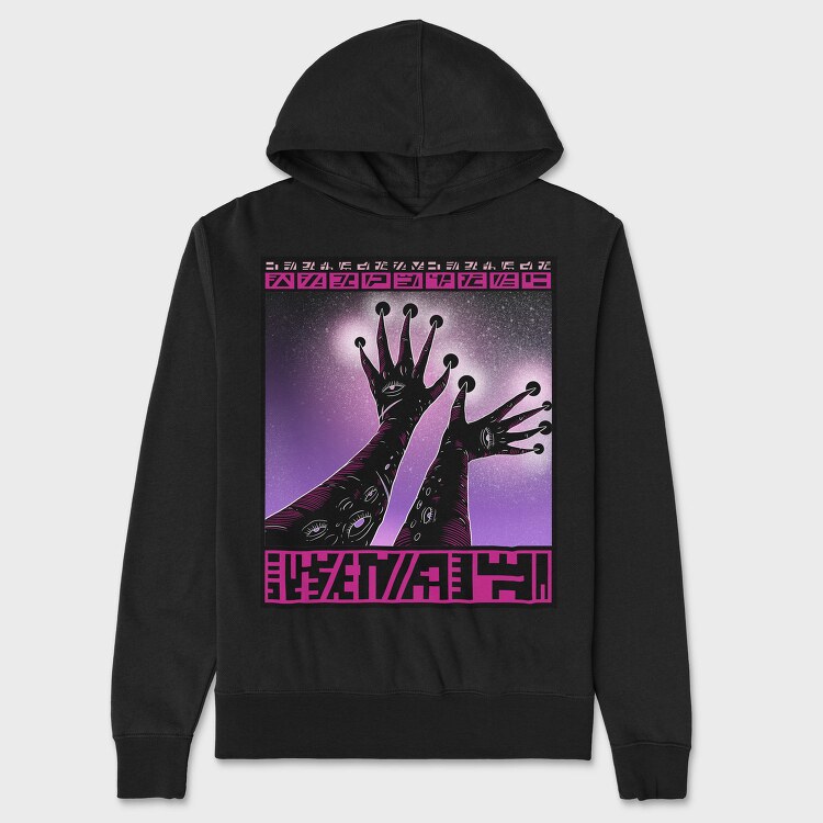 Cosmic Alien Hand In Space Beings 03, Hanorac Oversize Barbati (Unisex)